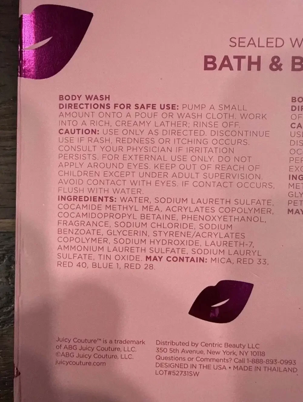 Juicy Couture Sealed With A Kiss Bath &‎ Body Set